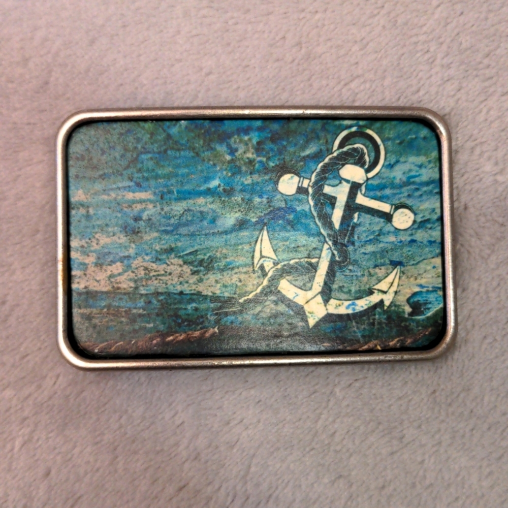 Hand Painted Anchor Belt Buckle